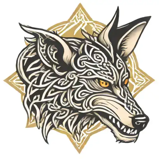 Celtic Wolf Head