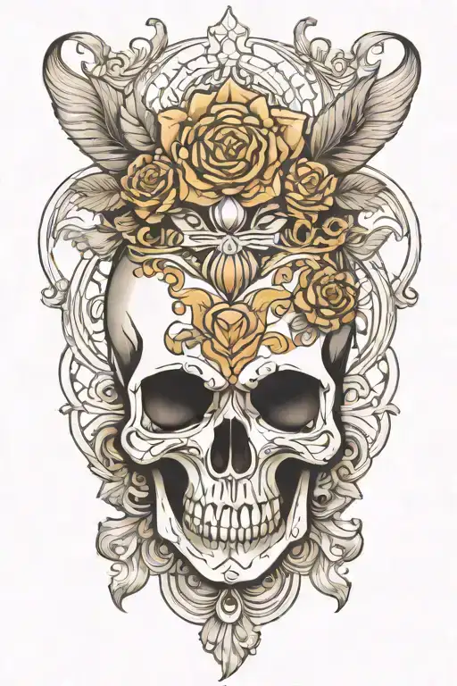 Skull Mandala Design Incorporating Elements