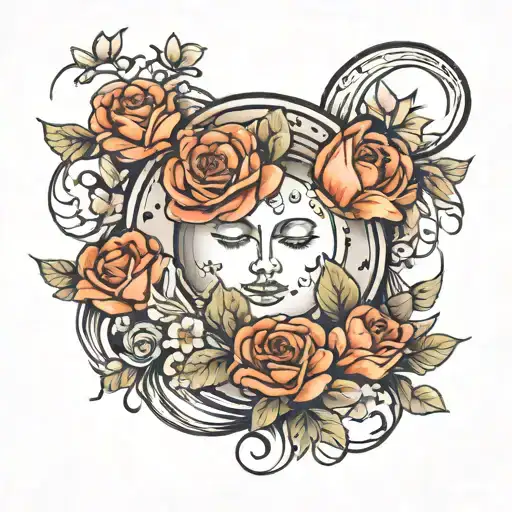 Moon And Flowers Wrapped