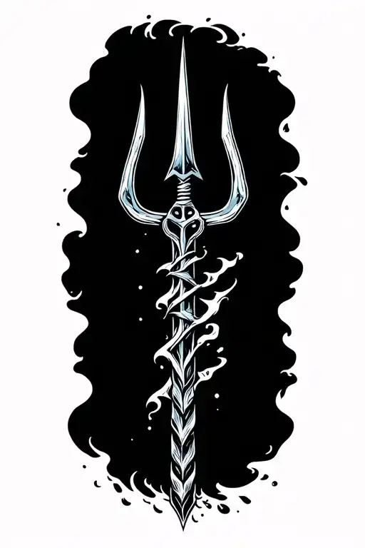 Trident With Crashing Waves