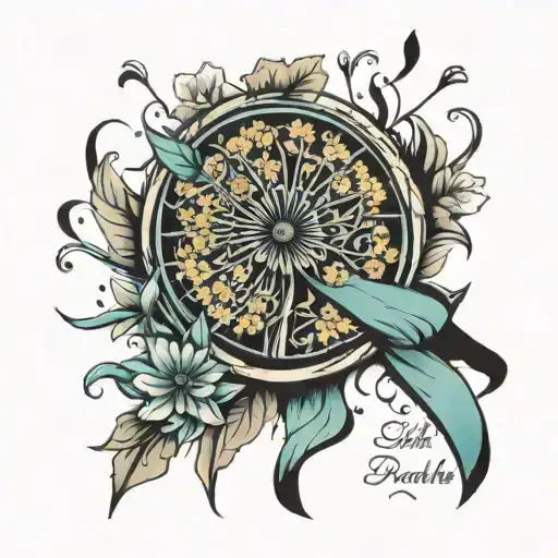 Awareness Ribbon Dandelion Just Breathe