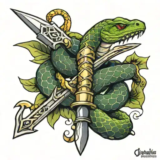 Snake And Dagger Wrapped