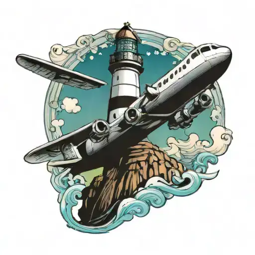Airplane And Lighthouse