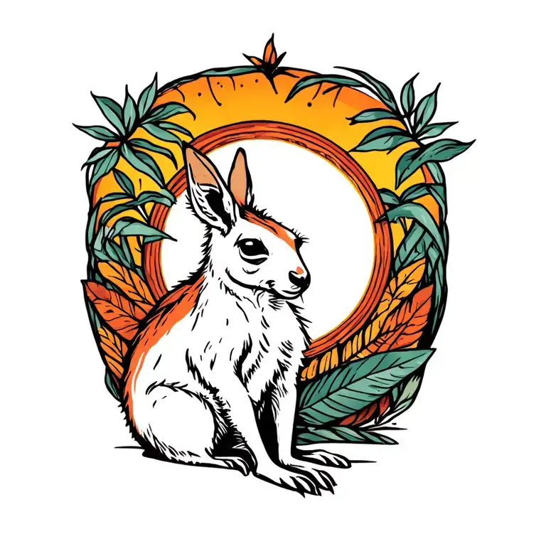 Kangaroo Sun With Eycuyptus