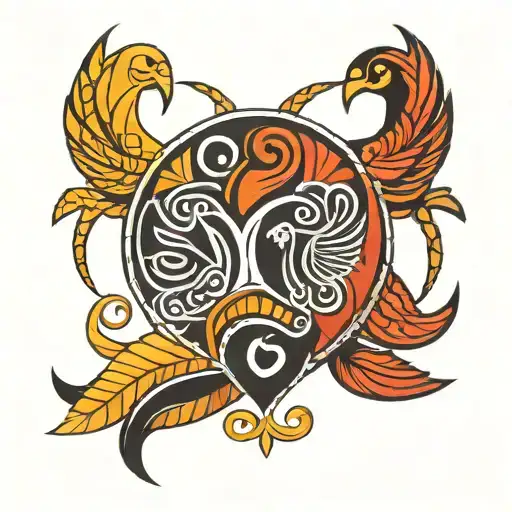 Sankofa And Aya Adinkra Symbol