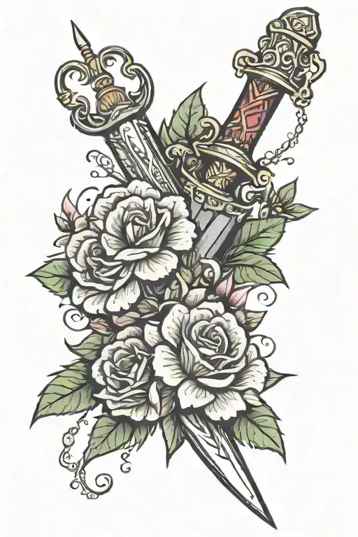 Dagger And Flowers