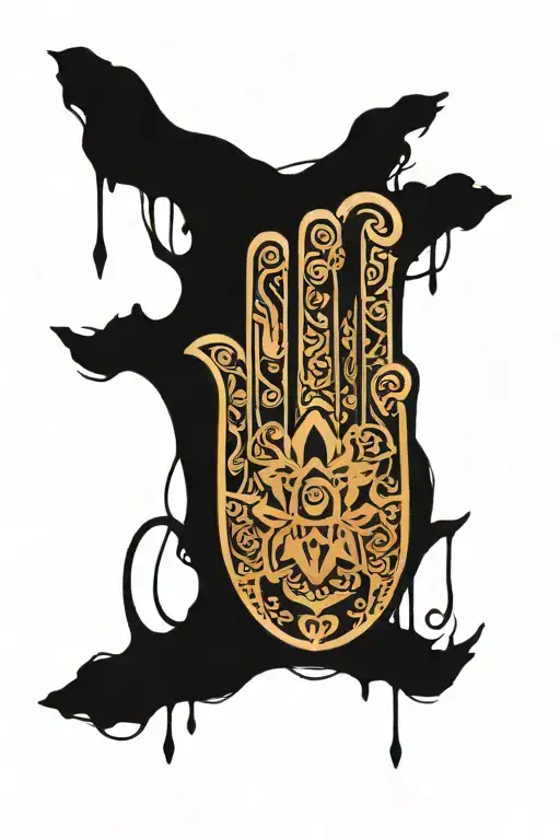 Hamsa Symbol With An Elephant Trunk Upward