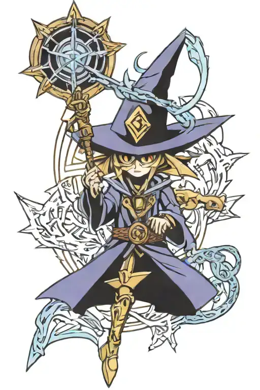 Yu-gi-oh Dark Magician Wearing Millenium Puzzle Piece Made