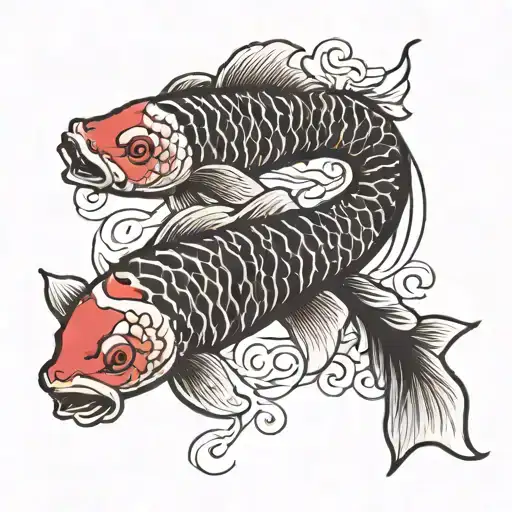 Koi Carp Red And Black