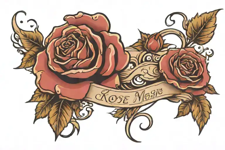 Script Over Rose And Lion