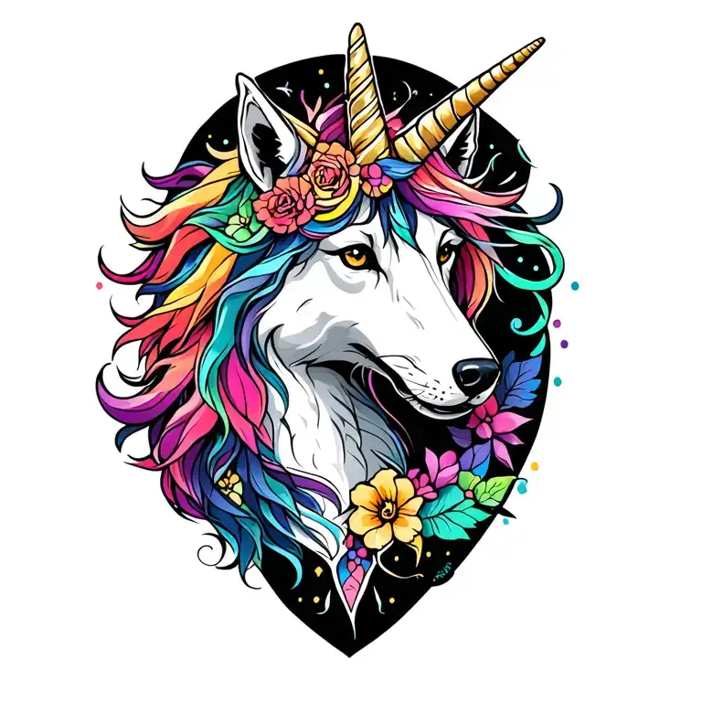 Unicorn And A Wolf