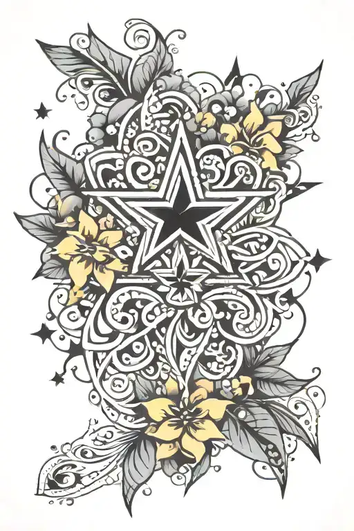 Star Of Innana With Unalome