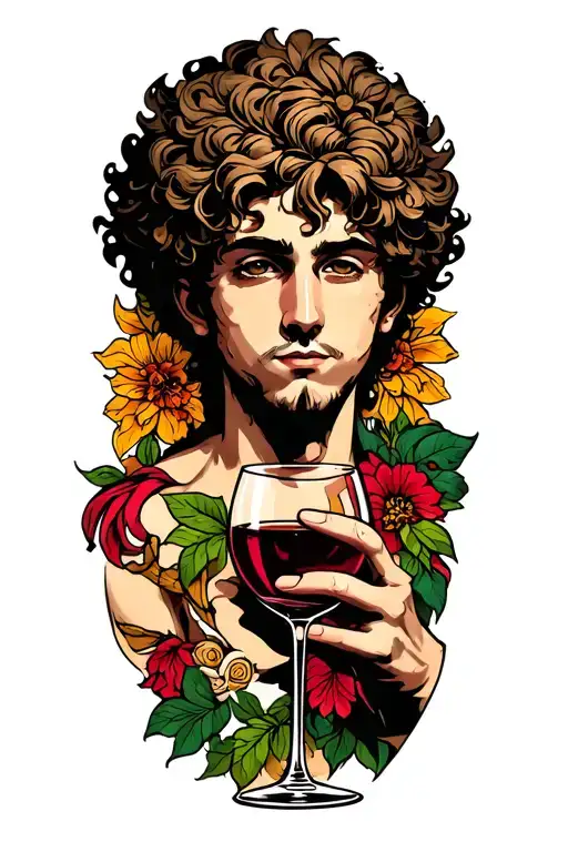 Young Dionysos Holding A Wine Glass