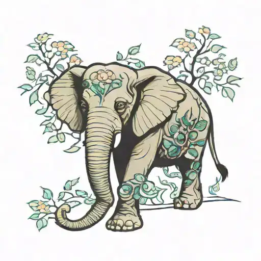 Elephant With Poison Tree On Its Forehead