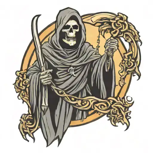 Happy Grim Reaper Holding