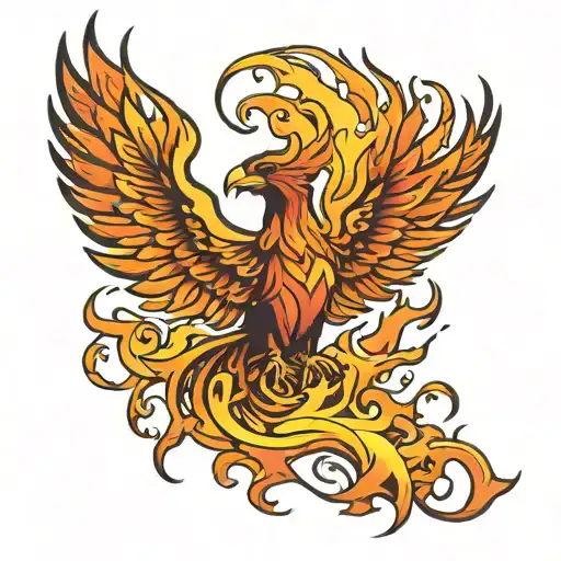 Phoenix Rising From Flames
