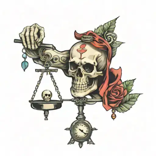 Skull And Balance Scale