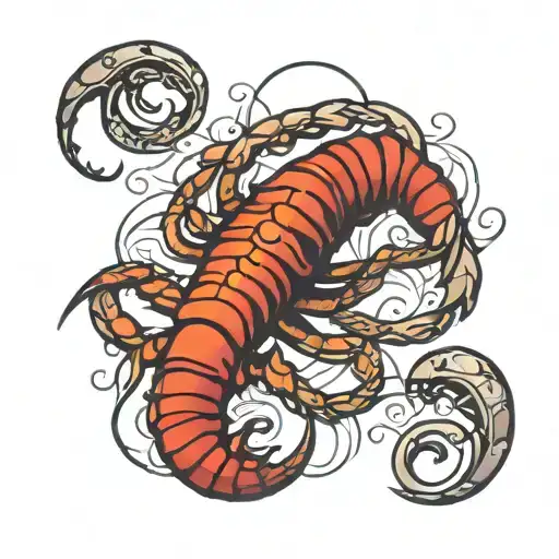 Scorpio Zodiac Sign Incorporated With Scorpio Animal