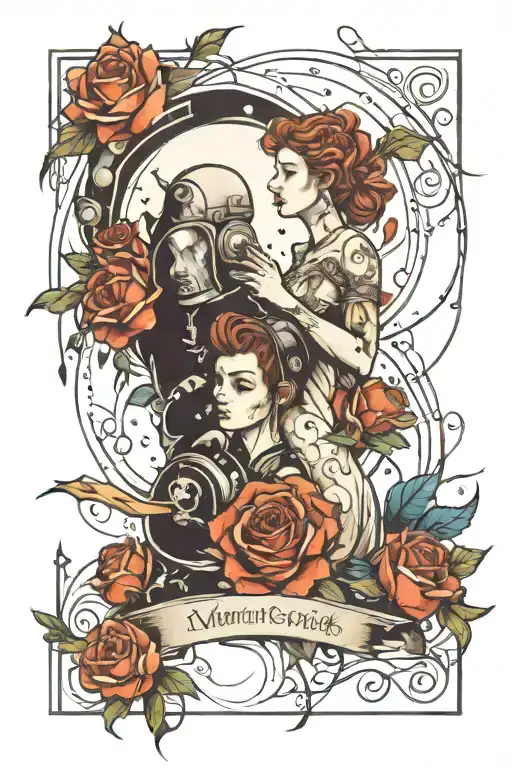 Couple Tattoo Connection With Space