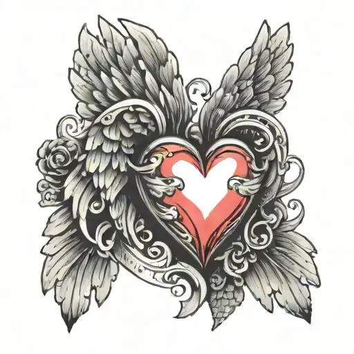 Heart With Angel Wings Underneath