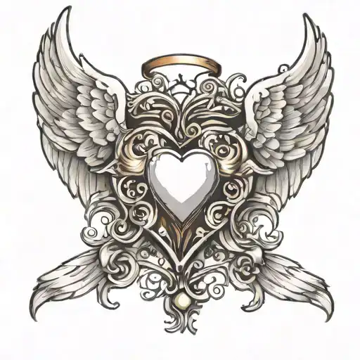 Heart With Angel Wings Underneath
