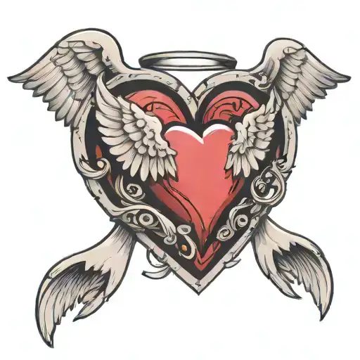 Heart With Angel Wings Underneath