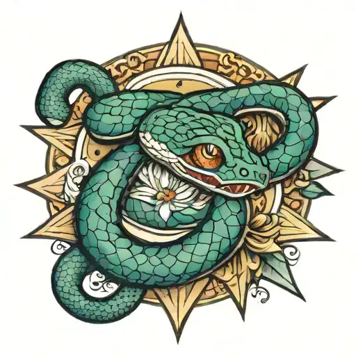 Gemstone Snake In A Sun