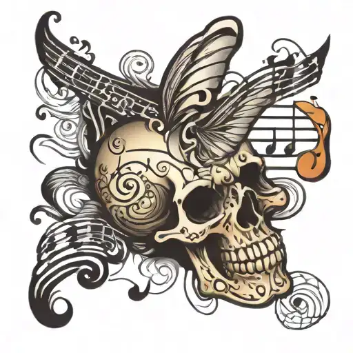 Death Person Reminds Of Music Notes Floating