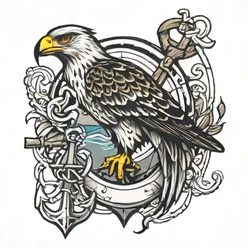 Hawk And Sea Anchor Connected