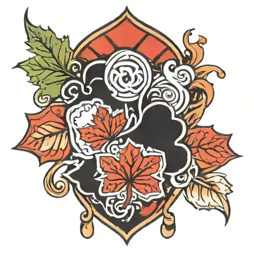 Traditional Irish Tattoo With Canadian Maple Leaf