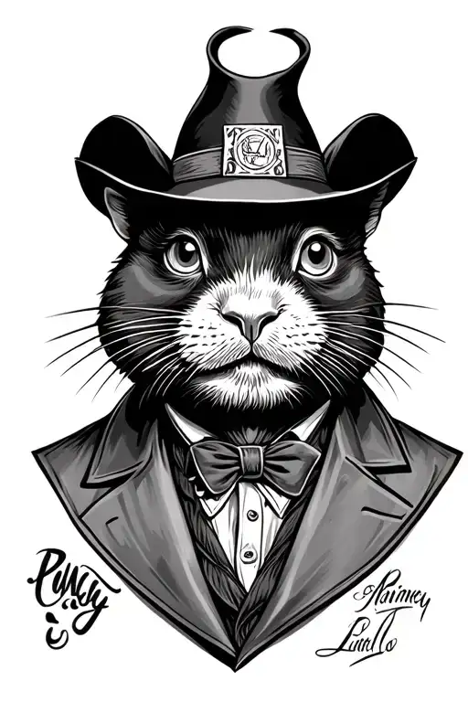 Neo Traditional Punxsutawney Phil Portrait
