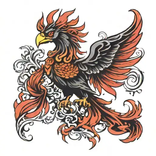A Black And Red Phoenix