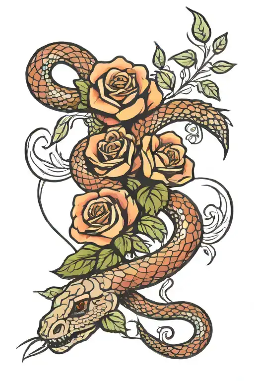 Rattlesnake And Rose