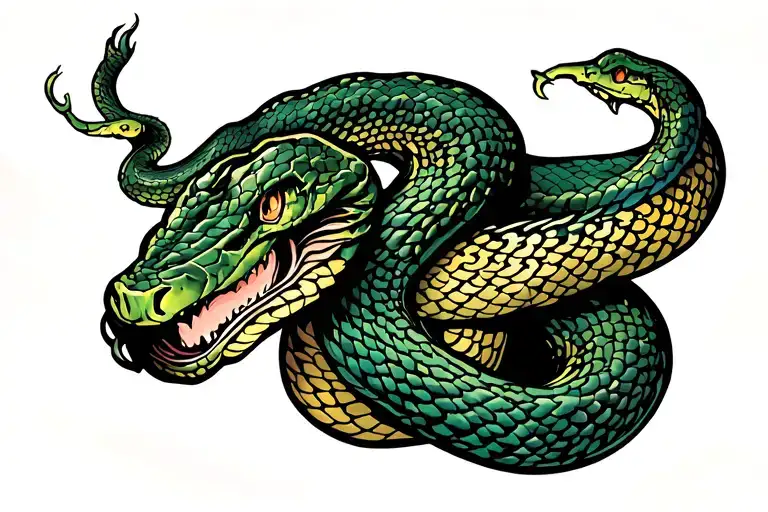 Snake Tattoo On The Scapula