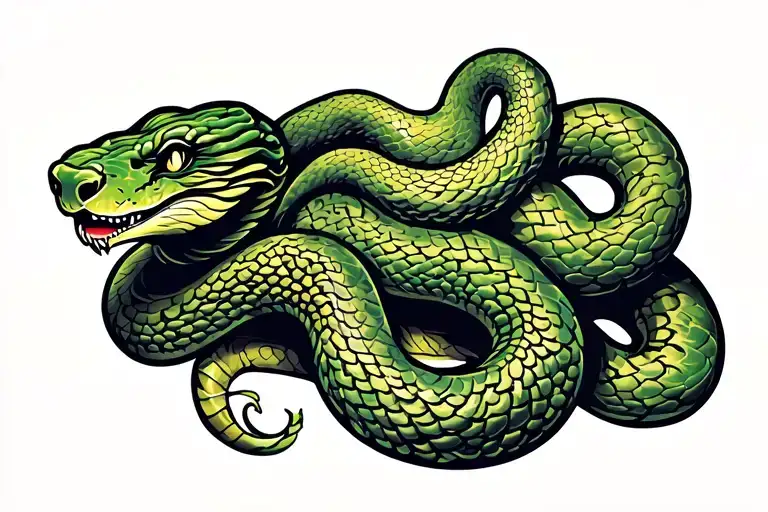 Snake Tattoo On The Shoulder