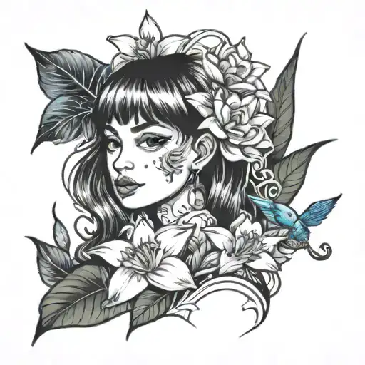 Mia With Water Lilys