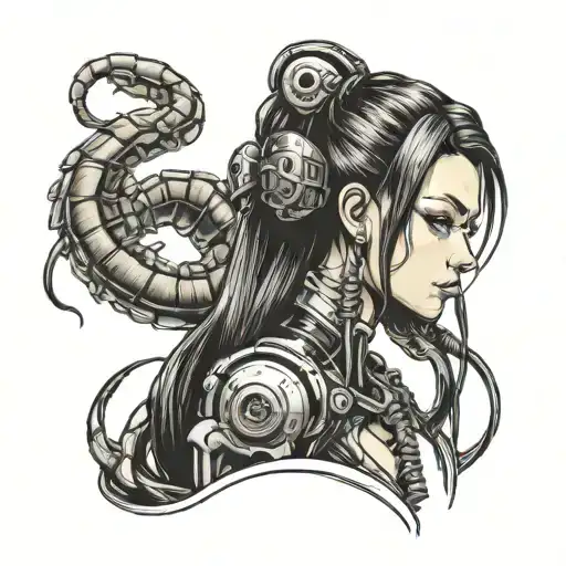 Cyberpunk Girl With Scorpion Tail