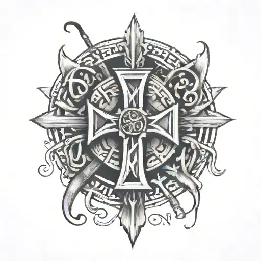 Roman Numeral And Gaelic Cross