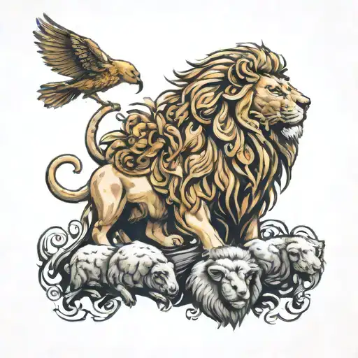 Lion Guarding 2 Sheeps Playing