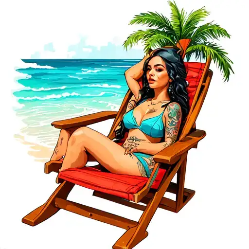 Wendy Thomas In Beach Chair