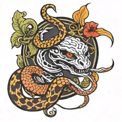 Snake Around Staff Tarot Alchemy