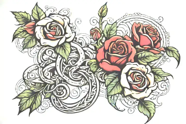 Arabella Faith With Forget Me Knot And Rose Intertwined