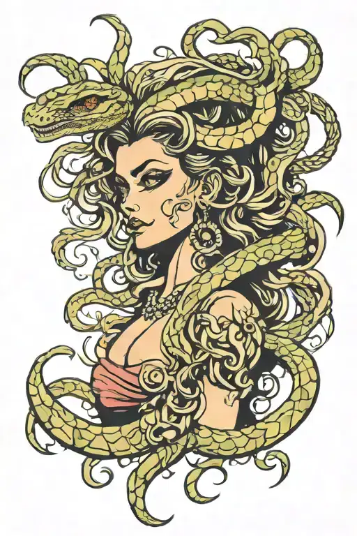 Madusa With Snake Hair