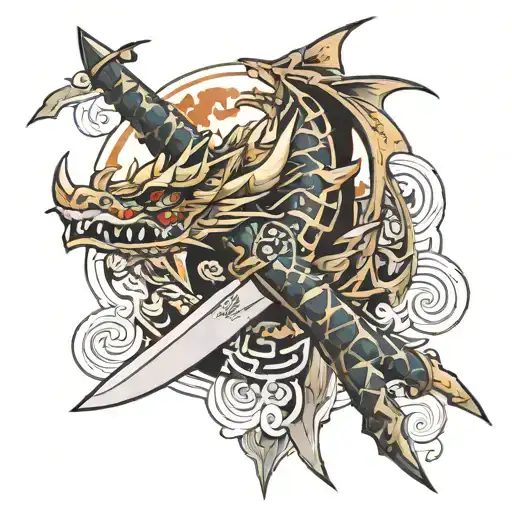 Chinise Dragon Kunai Knife