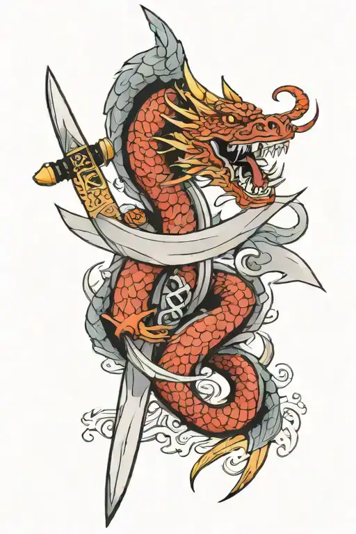 Chinise Dragon Kunai Knife