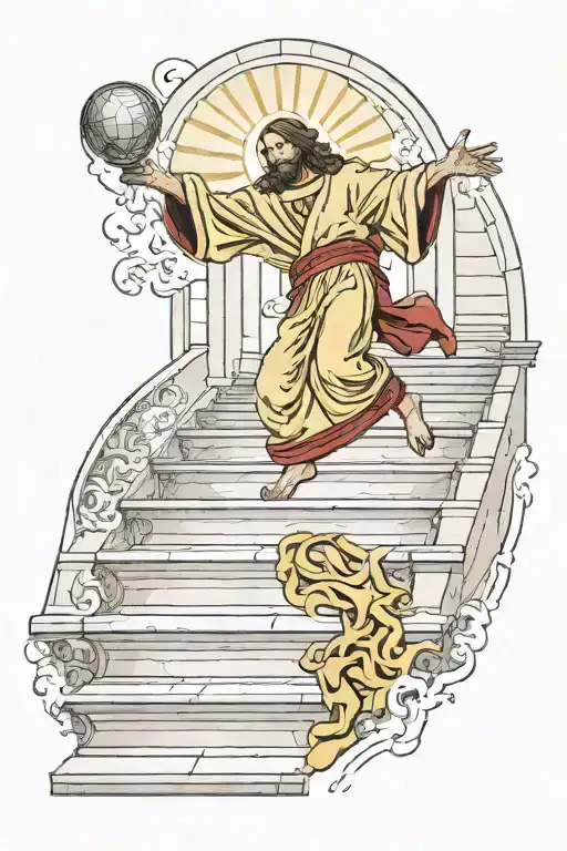 Jesus Doing A Kickflip Down The Stairs Of The Vatican