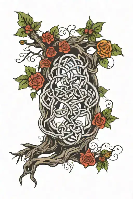 Celtic Knot And Tree Intertwined