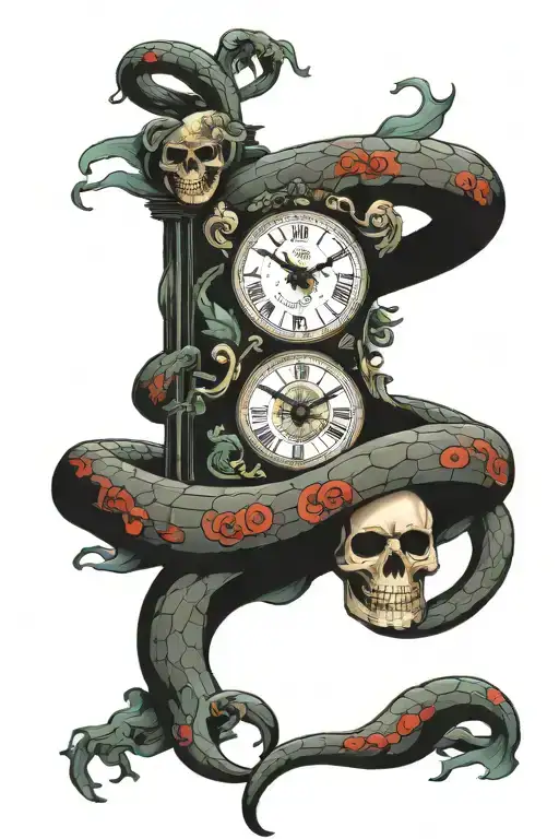 Skull Clock Snake