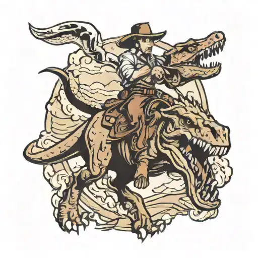 Cowboy Riding T-rex