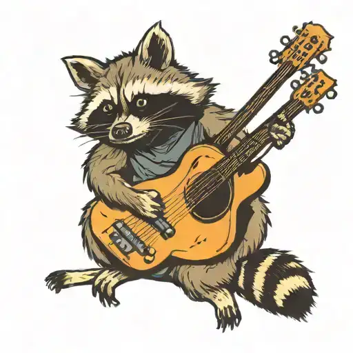 Raccoon Holding Guitar Singing Creep By Radiohead